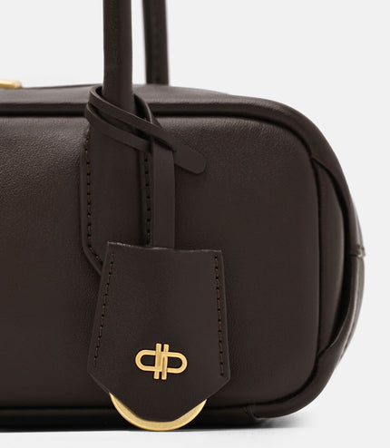Caddie Leather Bowling Bag - Dark Brown