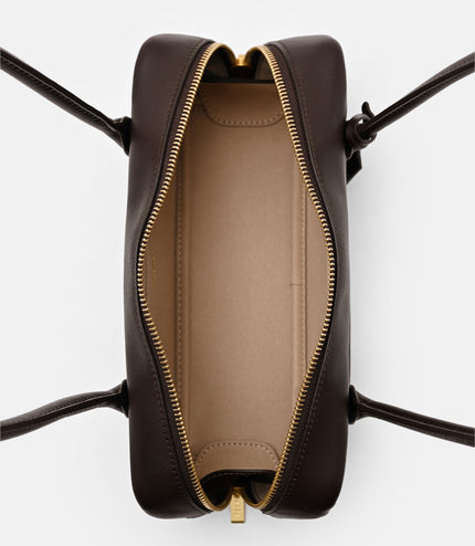 Caddie Leather Bowling Bag - Dark Brown