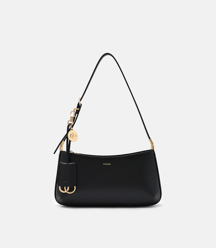 Jatte Leather Charm Shoulder Bag - Black
