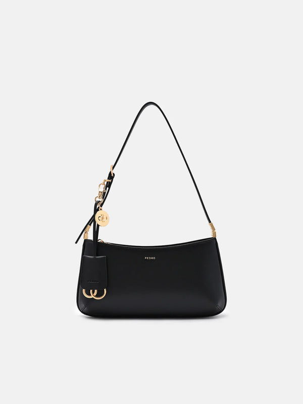 Jatte Leather Charm Shoulder Bag - Black