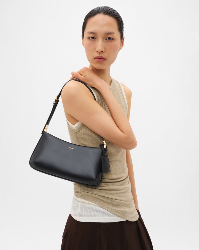 Jatte Leather Charm Shoulder Bag - Black