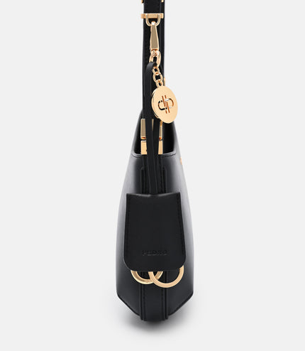 Jatte Leather Charm Shoulder Bag - Black