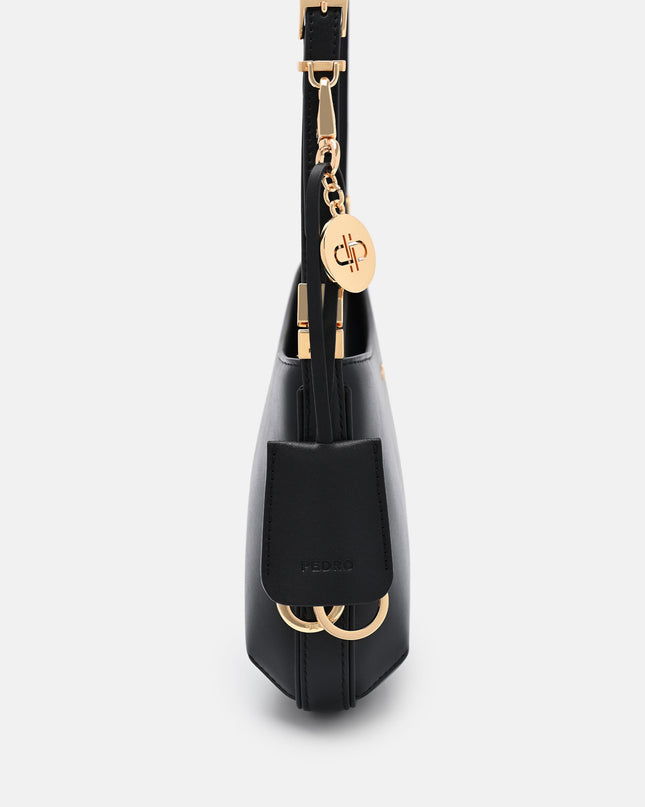 Jatte Leather Charm Shoulder Bag - Black