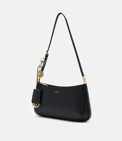 Jatte Leather Charm Shoulder Bag - Black