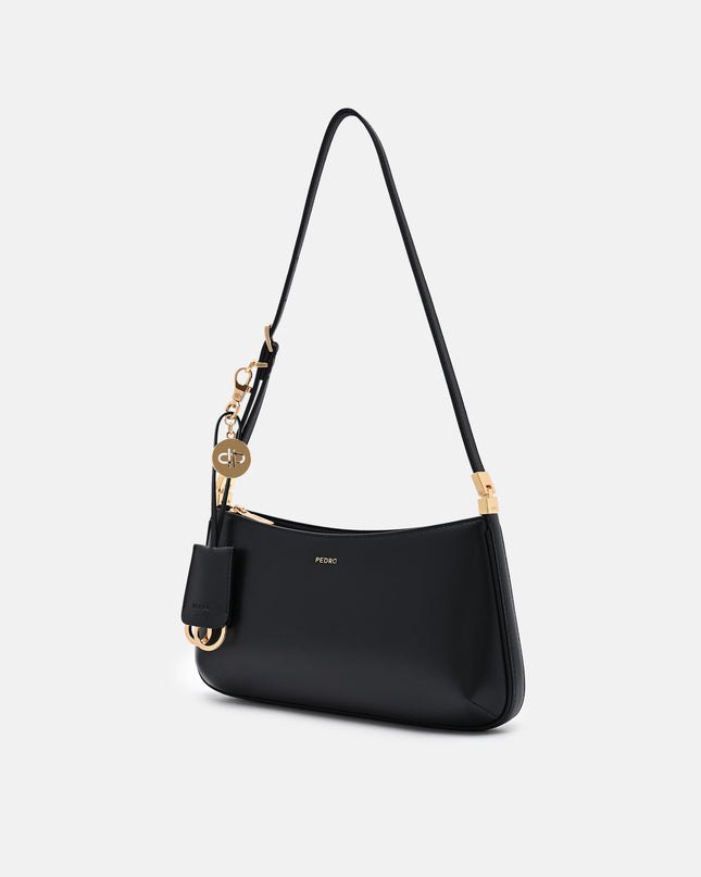 Jatte Leather Charm Shoulder Bag - Black
