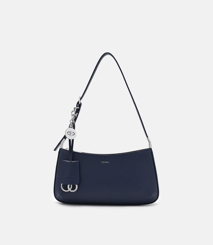 Jatte Leather Charm Shoulder Bag - Navy
