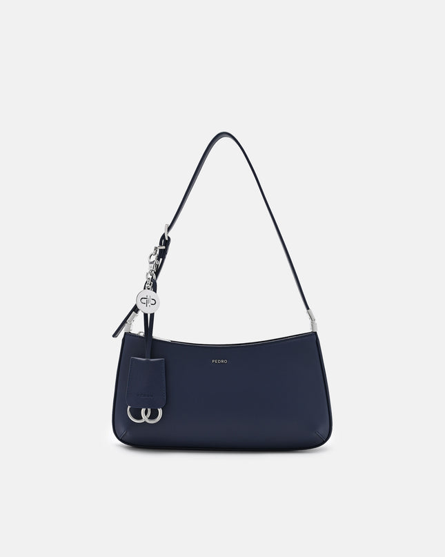 Jatte Leather Charm Shoulder Bag - Navy