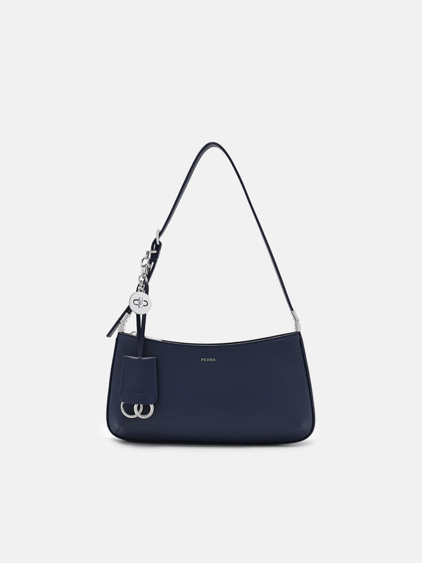 Jatte Leather Charm Shoulder Bag - Navy