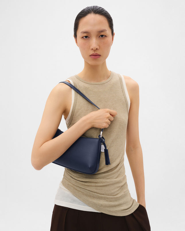 Jatte Leather Charm Shoulder Bag - Navy
