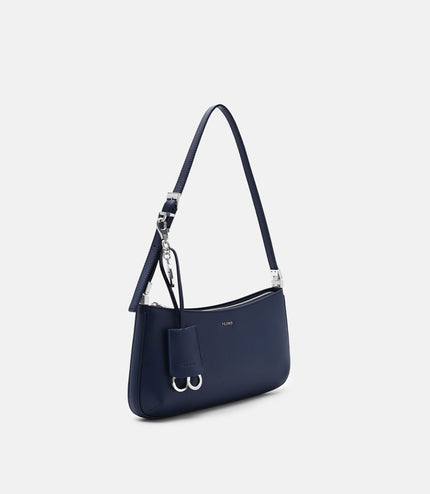 Jatte Leather Charm Shoulder Bag - Navy