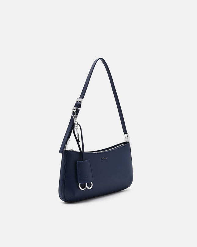 Jatte Leather Charm Shoulder Bag - Navy