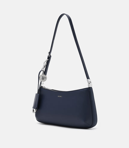 Jatte Leather Charm Shoulder Bag - Navy