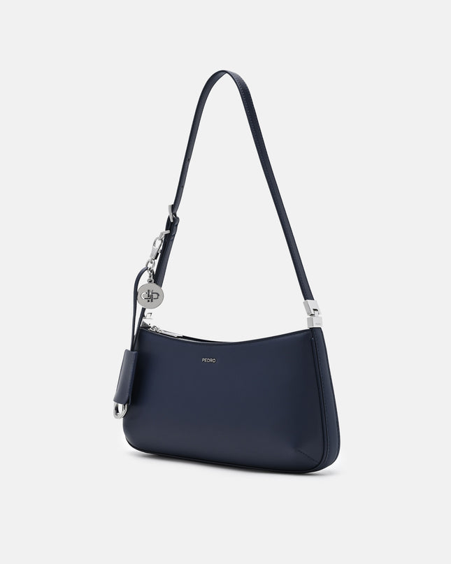 Jatte Leather Charm Shoulder Bag - Navy