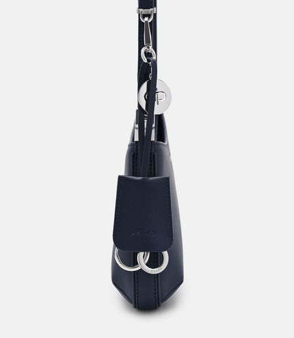 Jatte Leather Charm Shoulder Bag - Navy