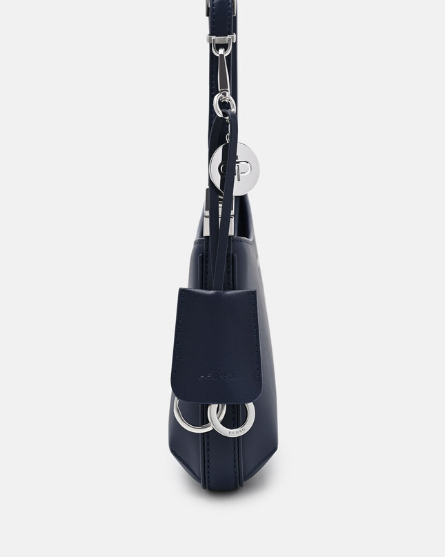 Jatte Leather Charm Shoulder Bag - Navy