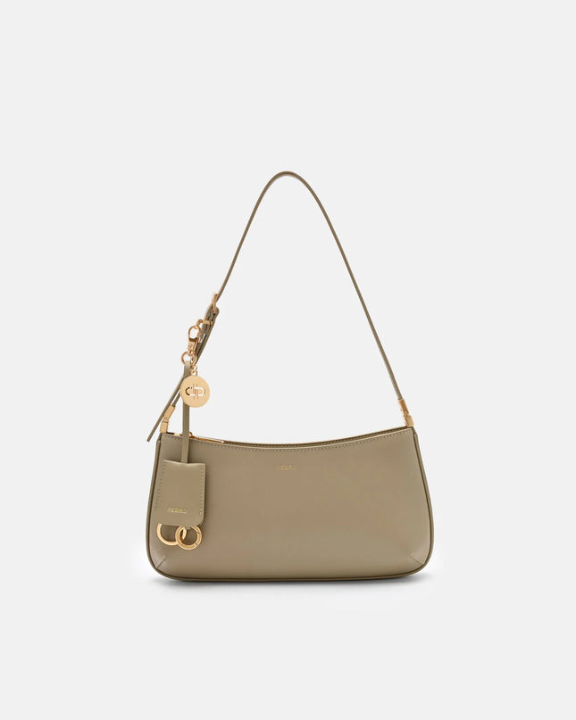 Jatte Leather Charm Shoulder Bag - Olive