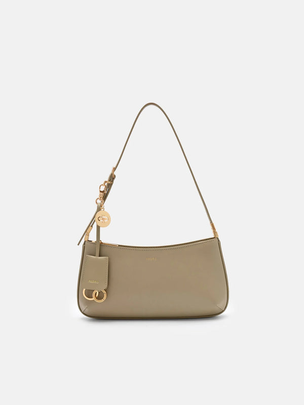 Jatte Leather Charm Shoulder Bag - Olive