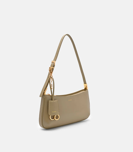 Jatte Leather Charm Shoulder Bag - Olive