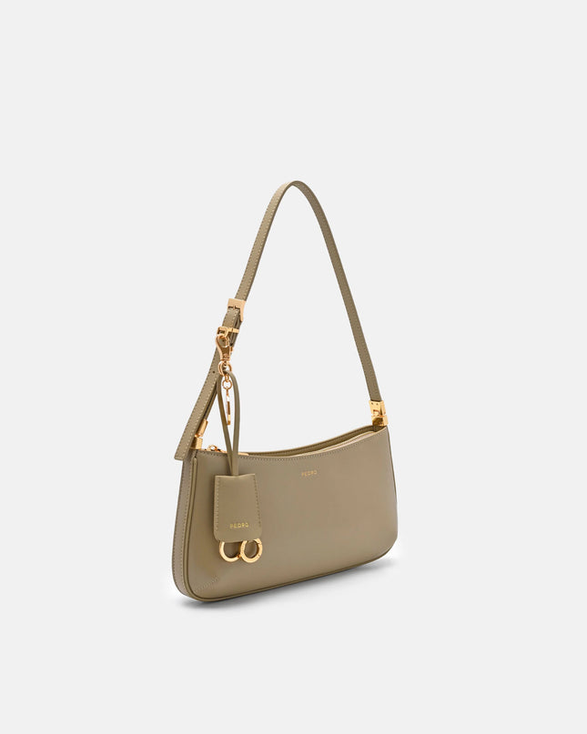 Jatte Leather Charm Shoulder Bag - Olive