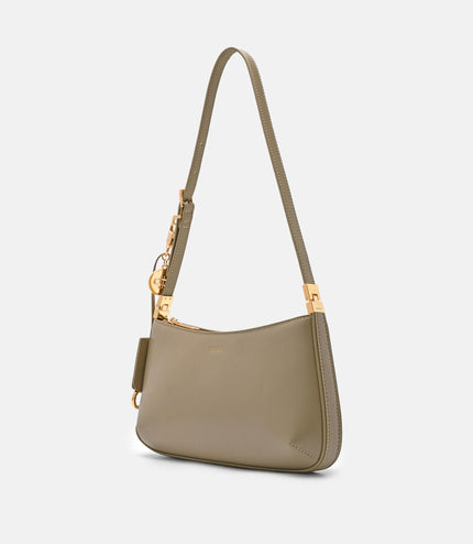 Jatte Leather Charm Shoulder Bag - Olive