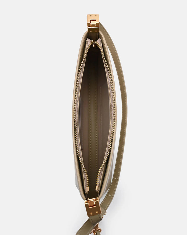 Jatte Leather Charm Shoulder Bag - Olive