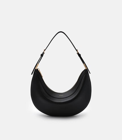 Jatte Leather Crescent Shoulder Bag - Black