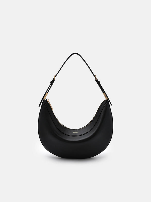Jatte Leather Crescent Shoulder Bag - Black