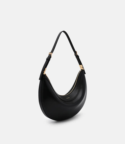 Jatte Leather Crescent Shoulder Bag - Black