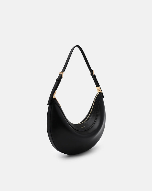 Jatte Leather Crescent Shoulder Bag - Black