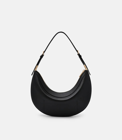 Jatte Leather Crescent Shoulder Bag - Black