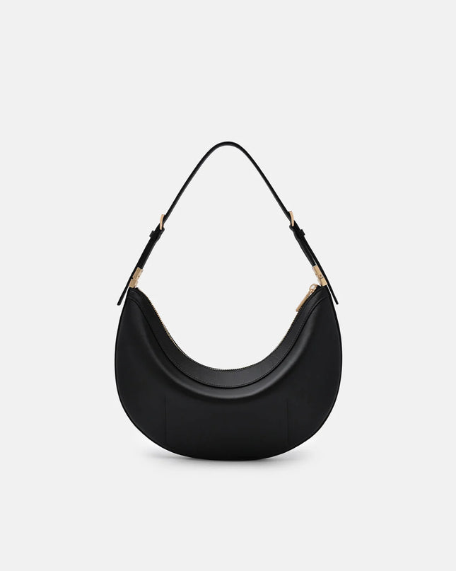 Jatte Leather Crescent Shoulder Bag - Black