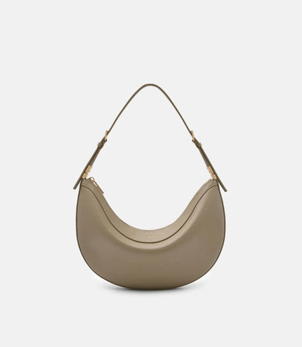 Jatte Leather Crescent Shoulder Bag - Olive