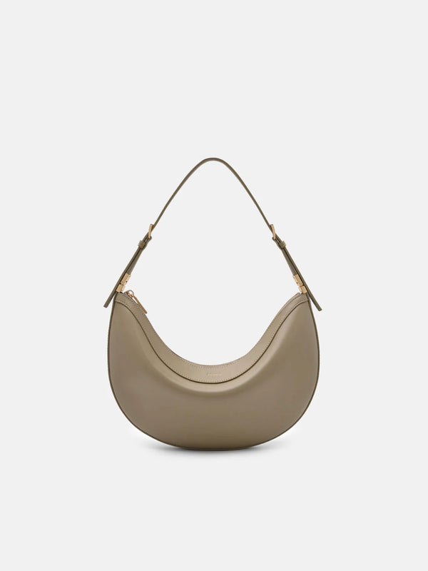 Jatte Leather Crescent Shoulder Bag - Olive