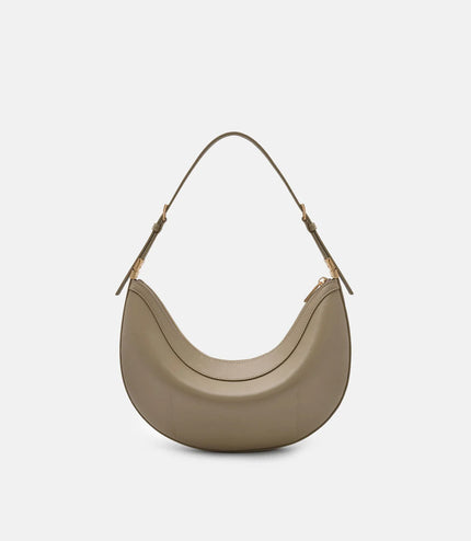 Jatte Leather Crescent Shoulder Bag - Olive