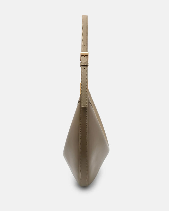 Jatte Leather Crescent Shoulder Bag - Olive