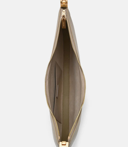 Jatte Leather Crescent Shoulder Bag - Olive