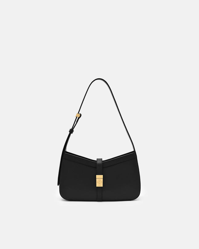 Farida Leather Shoulder Bag - Black