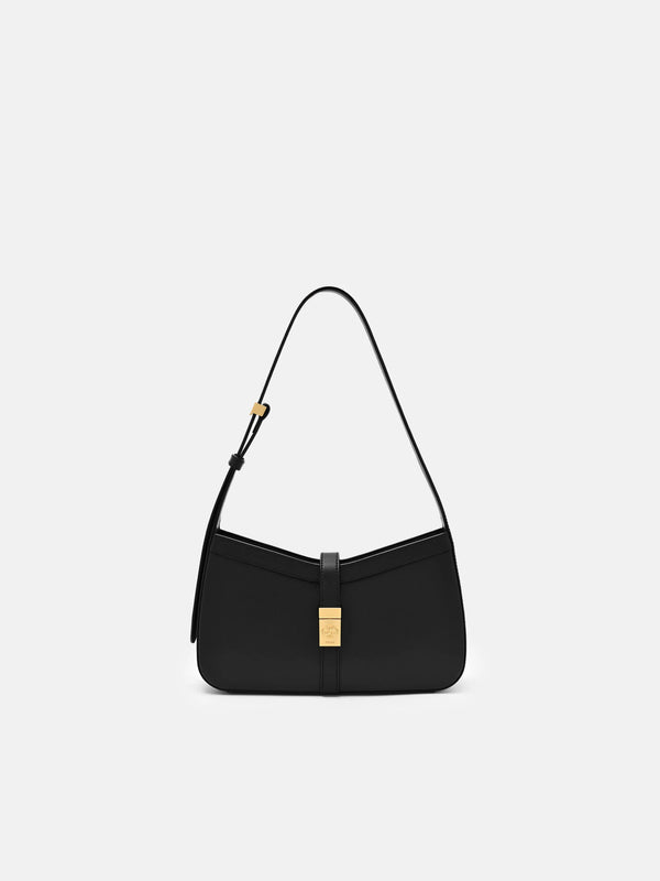 Farida Leather Shoulder Bag - Black