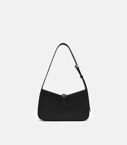 Farida Leather Shoulder Bag - Black