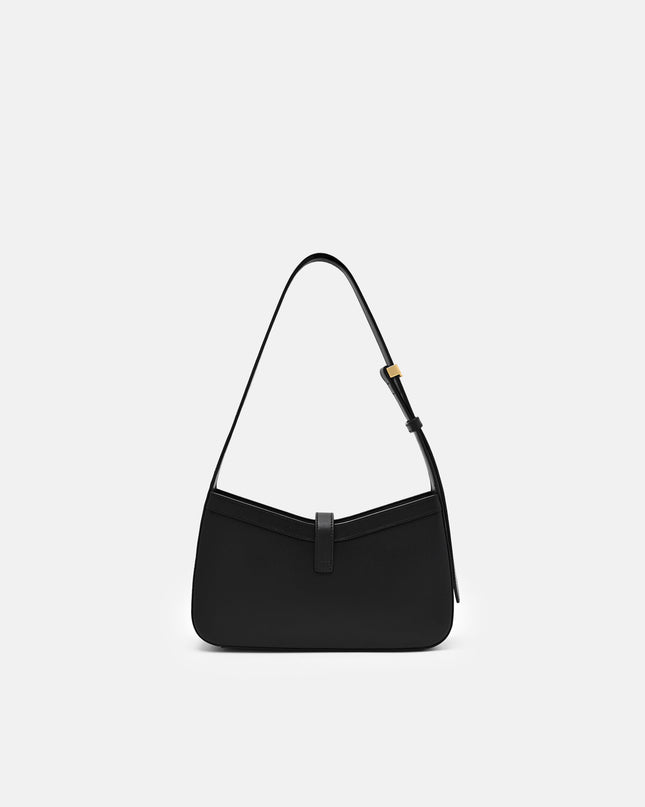 Farida Leather Shoulder Bag - Black