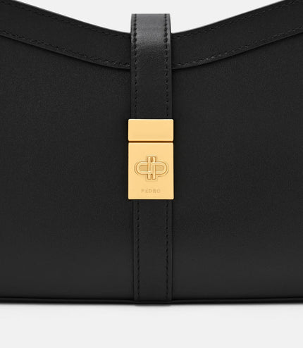 Farida Leather Shoulder Bag - Black