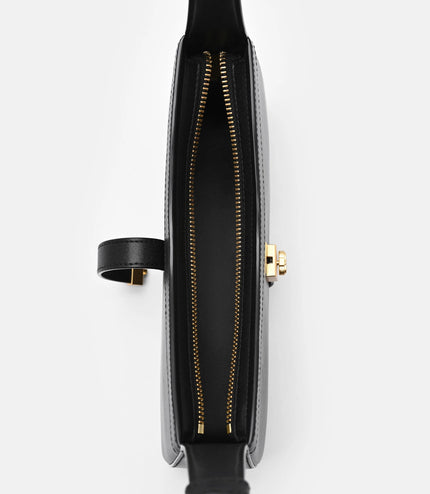 Farida Leather Shoulder Bag - Black