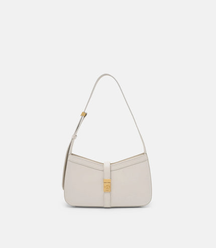 Farida Leather Shoulder Bag - Chalk