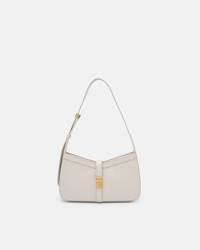 Farida Leather Shoulder Bag - Chalk