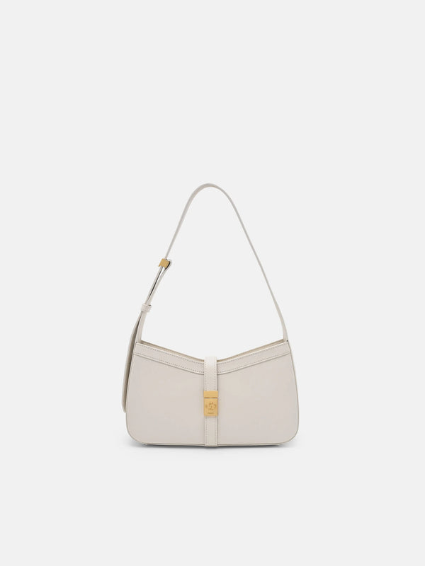 Farida Leather Shoulder Bag - Chalk