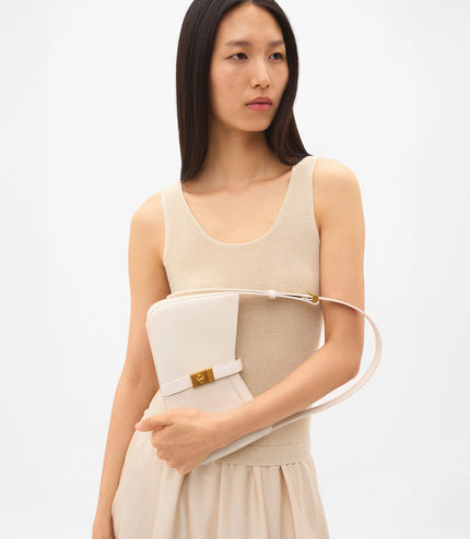 Farida Leather Shoulder Bag - Chalk