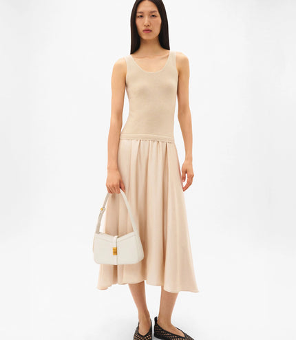 Farida Leather Shoulder Bag - Chalk