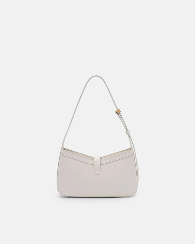 Farida Leather Shoulder Bag - Chalk