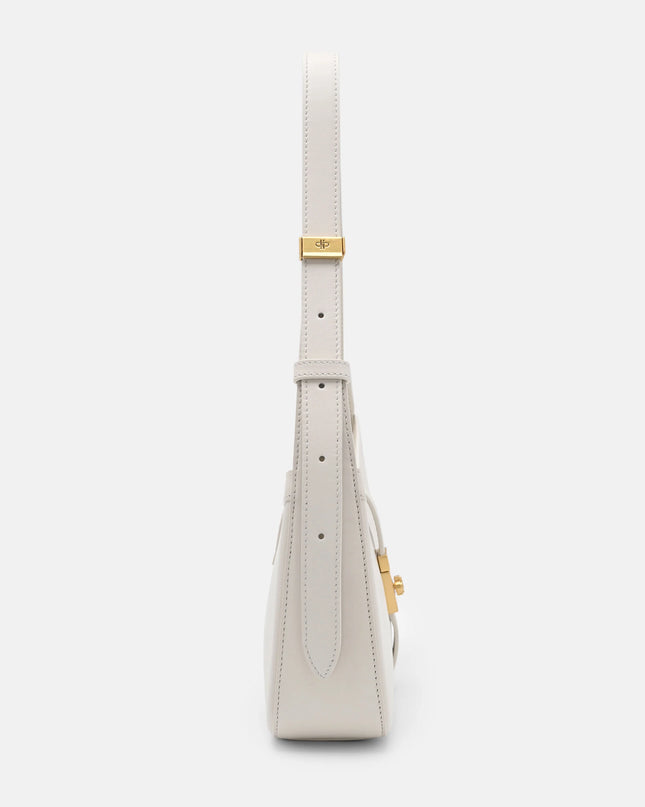 Farida Leather Shoulder Bag - Chalk