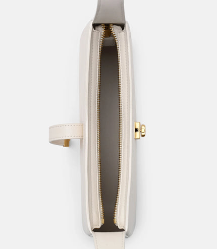 Farida Leather Shoulder Bag - Chalk